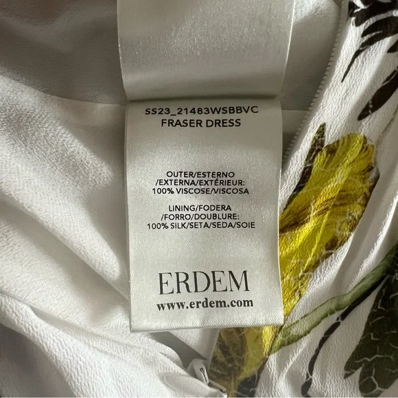 Erdem Brealey Bouquet Pattern Fraser Dress Size US4 | UK8 New with Tag - Picture 15 of 17